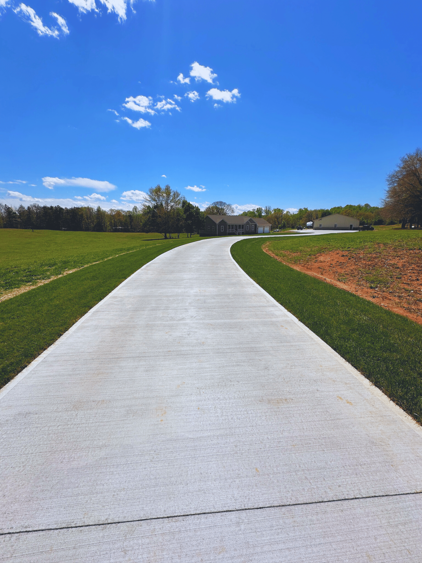 Long Concrete Driveway, Country Driveway, Long Country Driveway