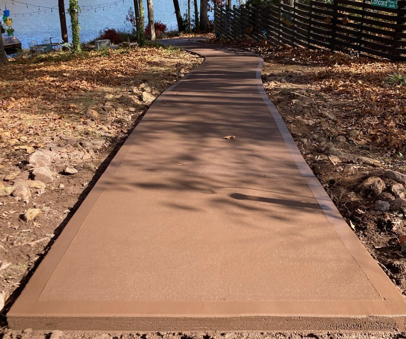 Autumn Brown Colored Concrete Golf Cart Path in Chesnee SC