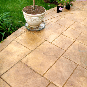 Stamped Concrete Patio, concrete with tile pattern