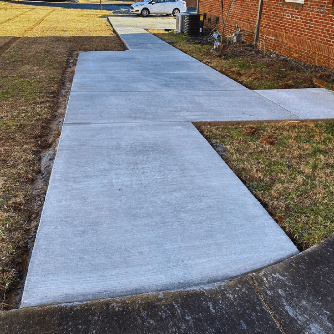 concrete parking pad and sidewalk for small business
